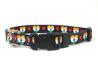 Black Dog Collar with India Hearts Pattern