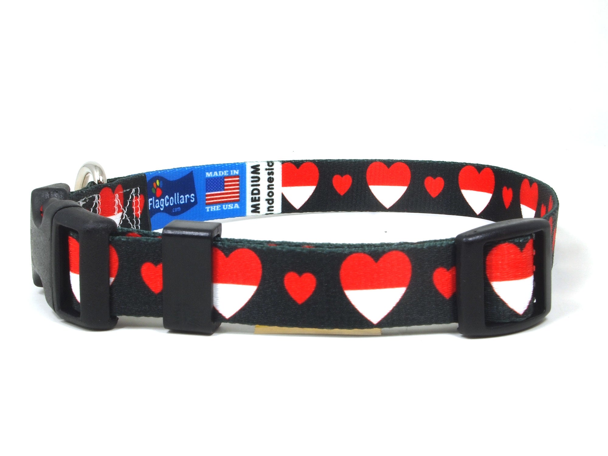 Dog Collar with Indonesia Hearts Pattern | I Love Indonesia