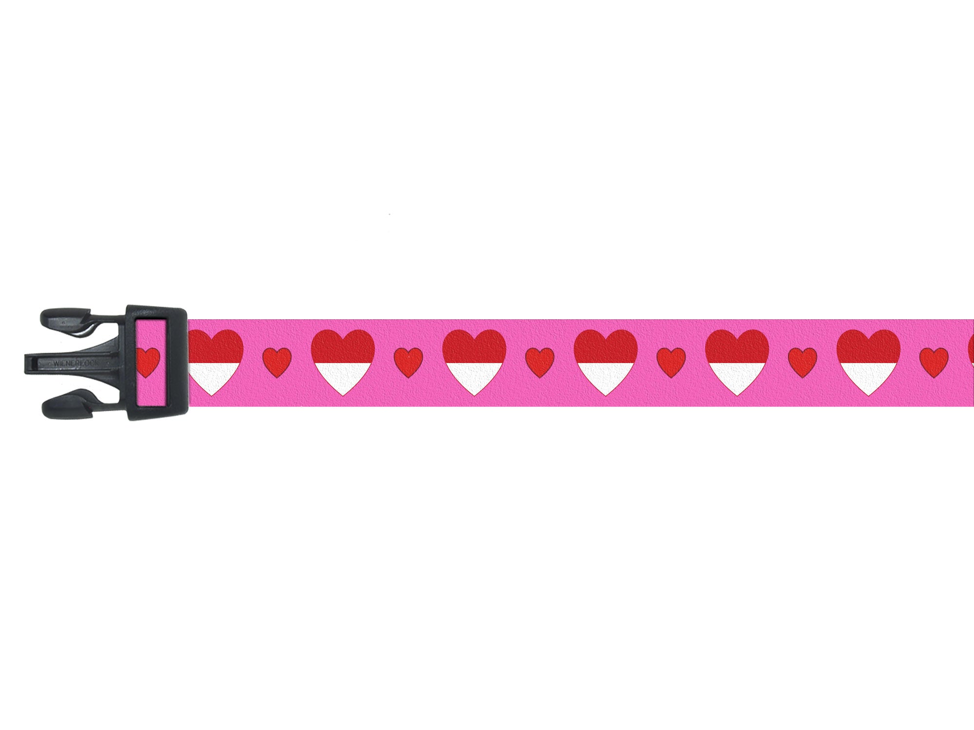 Pink Dog Collar with Indonesia Hearts Pattern