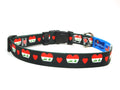 Dog Collar with Iraq Hearts Pattern in Black