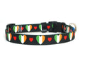 Black Dog Collar with Ireland Hearts Pattern