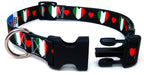 Italian Dog Collar with Red Hearts | I Love Italy