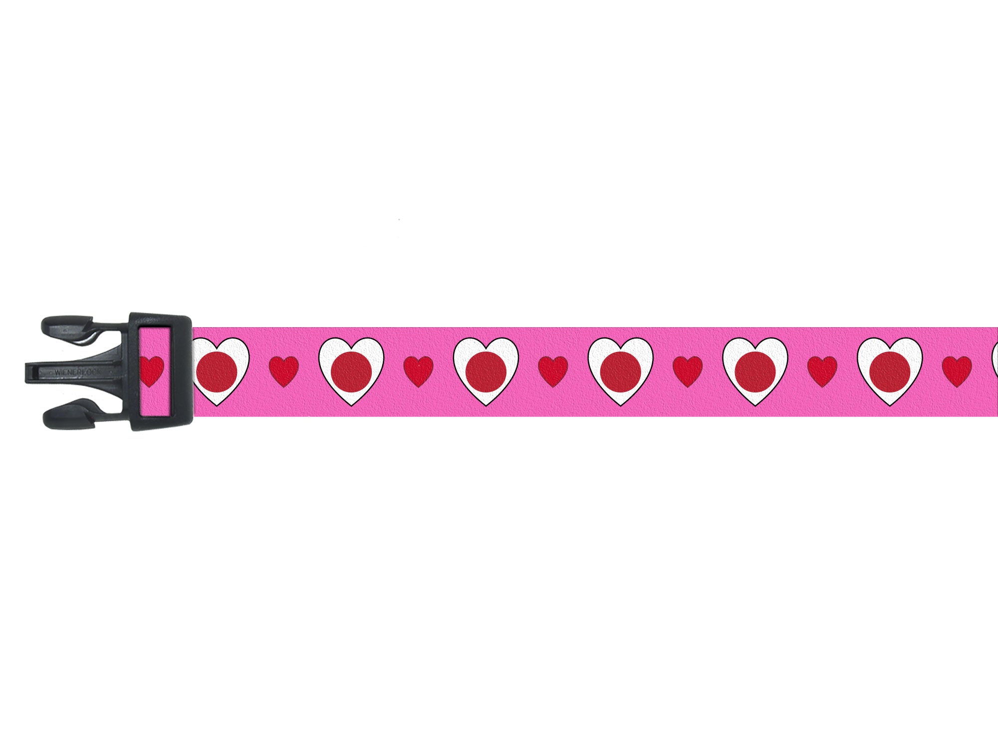 Dog Collar with Japan Hearts Pattern in pink