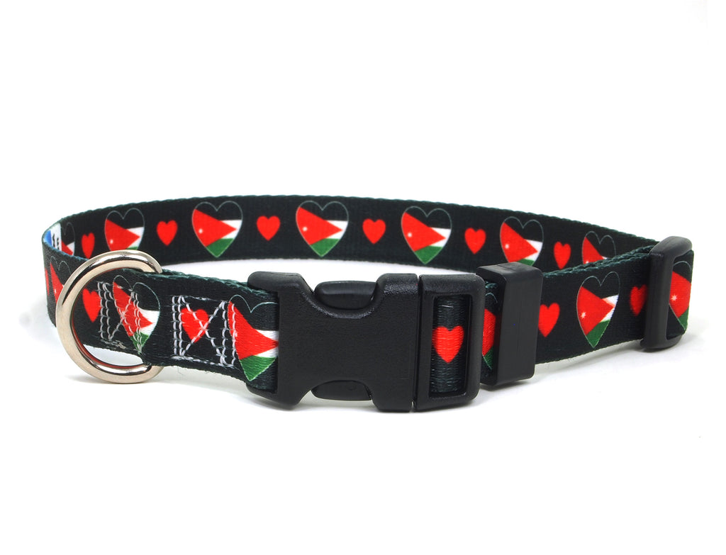 Dog Collar with Jordan Hearts Pattern in black