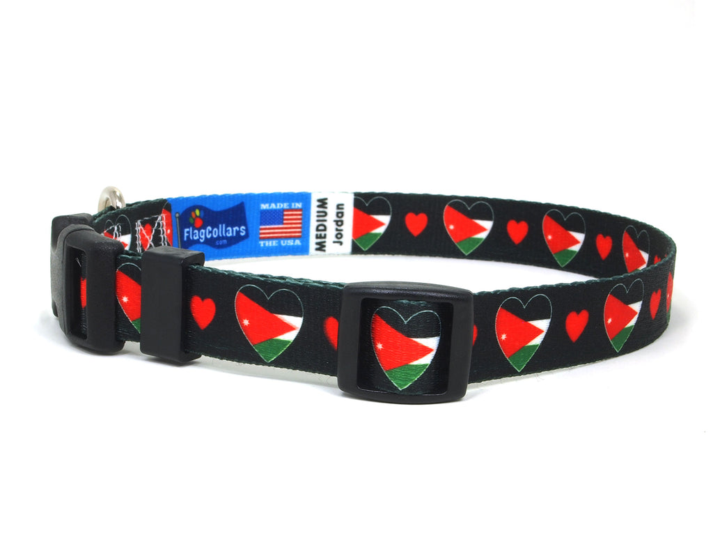 Dog Collar with Jordan Hearts Pattern in black