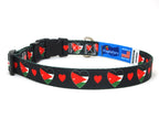Dog Collar with Jordan Hearts Pattern in black
