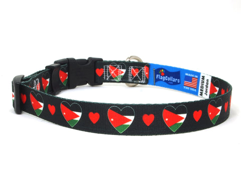 Dog Collar with Jordan Hearts Pattern in black