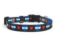 Black Dog Collar with Nicaragua Hearts Pattern
