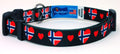 Black Dog Collar with Norway Hearts Pattern
