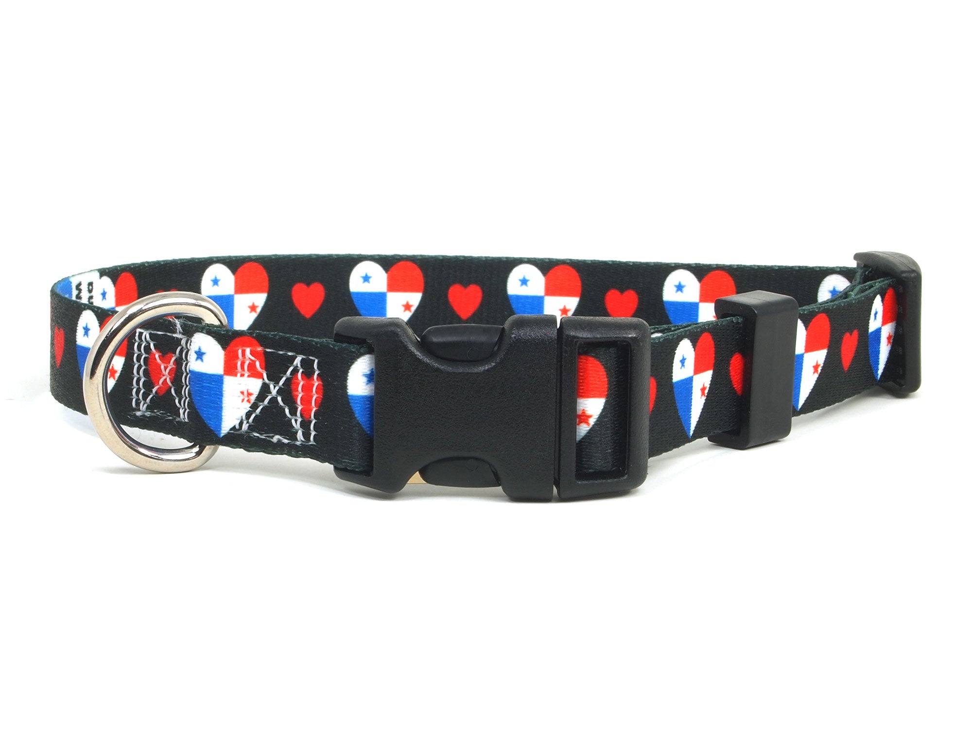 Dog Collar with Panama Hearts Pattern | I Love Panama