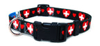 Dog Collar with Switzerland Hearts Pattern | I Love Switzerland