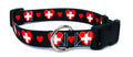 Dog Collar with Switzerland Hearts Pattern | I Love Switzerland