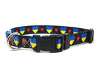 Dog Collar with Ukraine Hearts Pattern in black