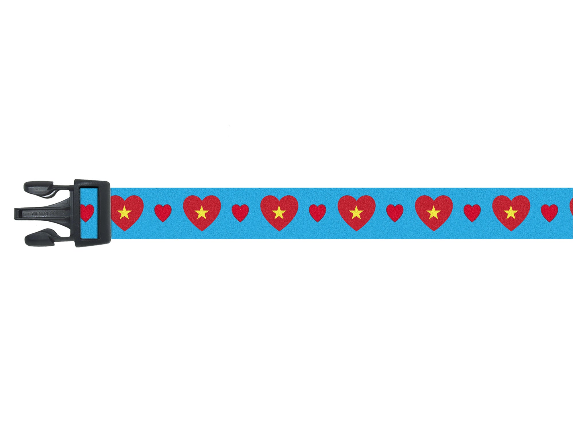 Dog Collar with Vietnam Hearts Pattern in blue