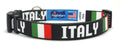 Italian Dog Collar with Flag and Country Name | Quick-release Buckle  or Martingale