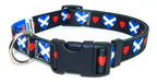 Black Dog Collar with Scotland Hearts Pattern