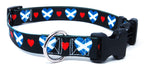 Black Dog Collar with Scotland Hearts Pattern