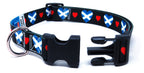 Black Dog Collar with Scotland Hearts Pattern