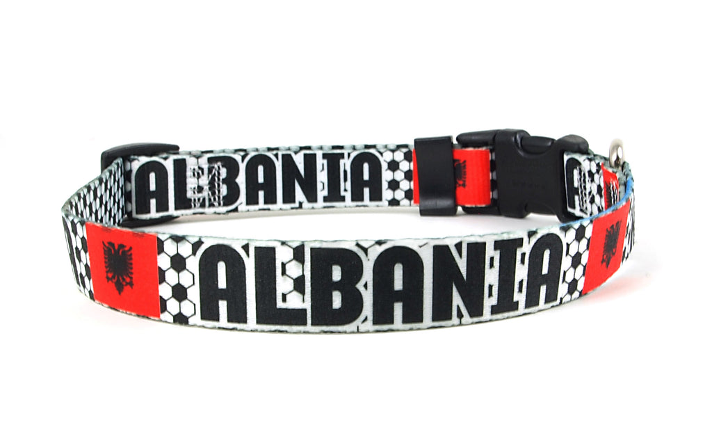 Albania Dog Collar for Soccer Fans  | Quick Release or Martingale Style