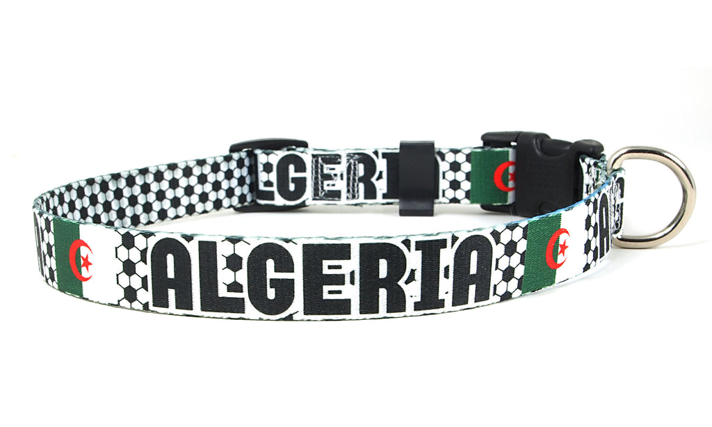Algeria Dog Collar for Soccer Fans  | Quick Release or Martingale Style