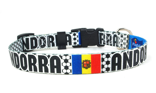 Andorran Dog Collar for Soccer Fans  | Quick Release or Martingale Style