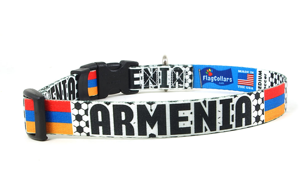 Armenia Dog Collar for Soccer Fans  | Quick Release or Martingale Style