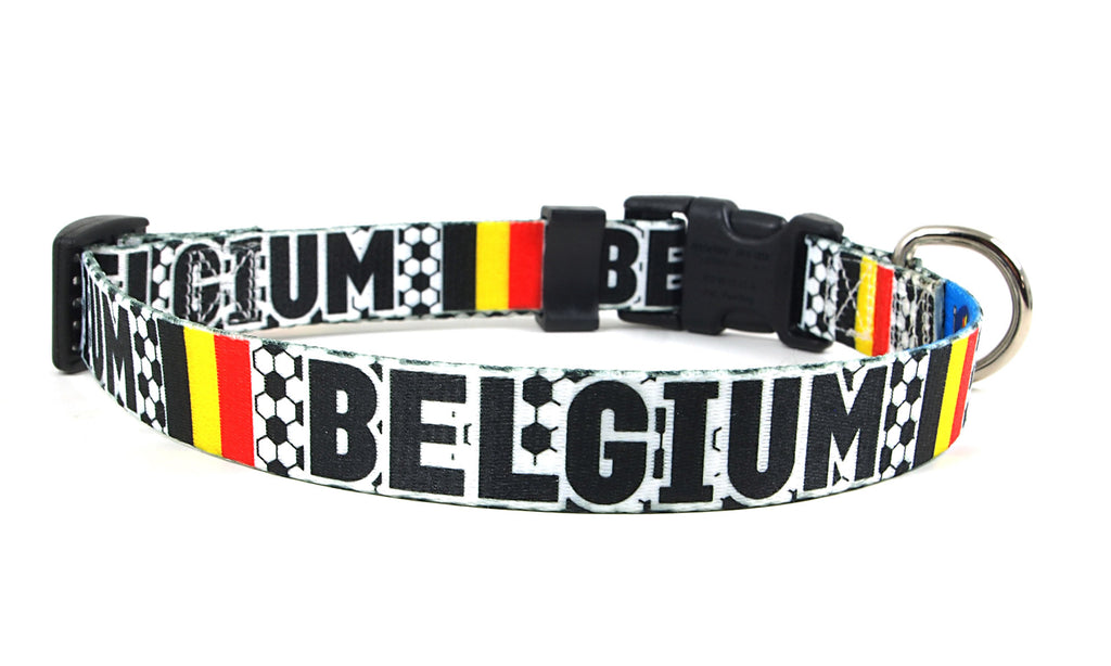 Belgium Dog Collar for Soccer Fans  | Quick Release or Martingale Style