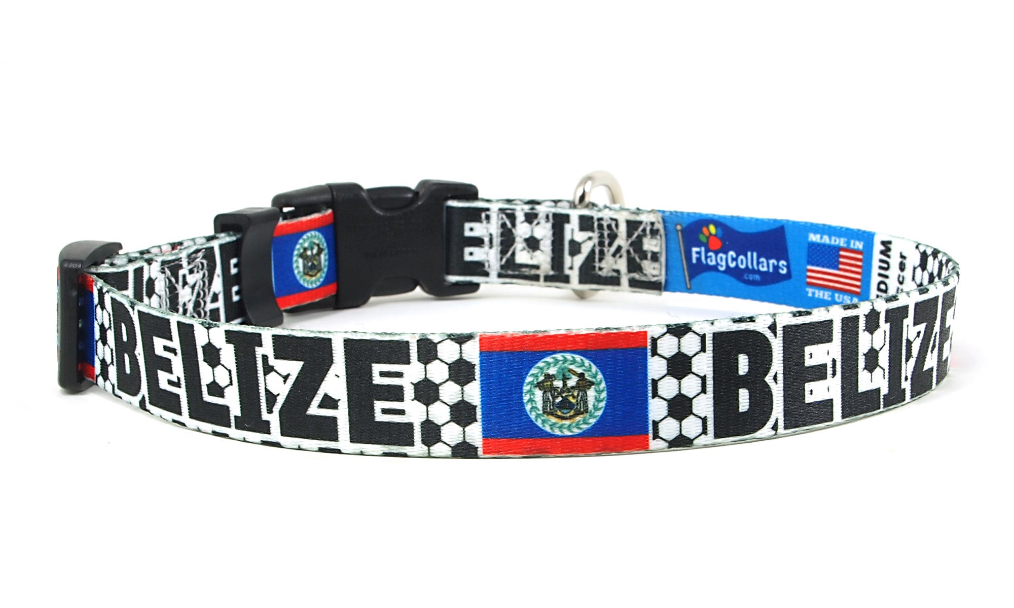 Belize Dog Collar for Soccer Fans  | Quick Release or Martingale Style