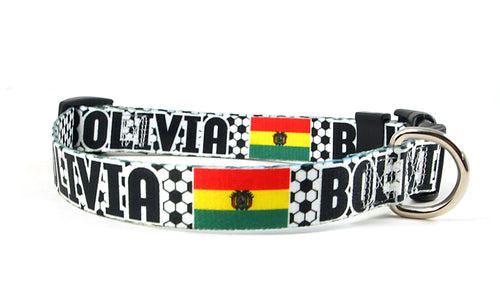 Bolivia Dog Collar for Soccer Fans  | Quick Release or Martingale Style