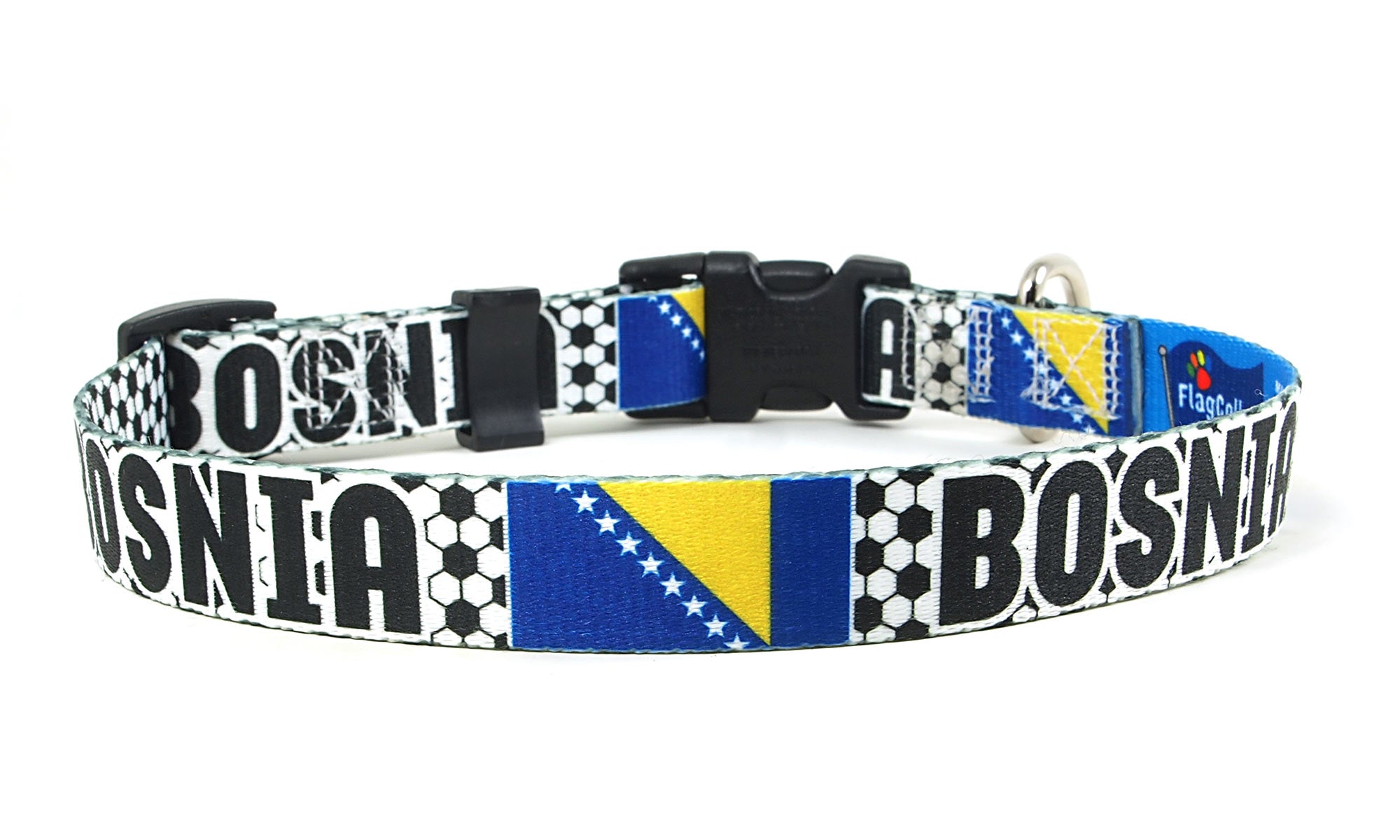 Bosnia Dog Collar for Soccer Fans  | Quick Release or Martingale Style
