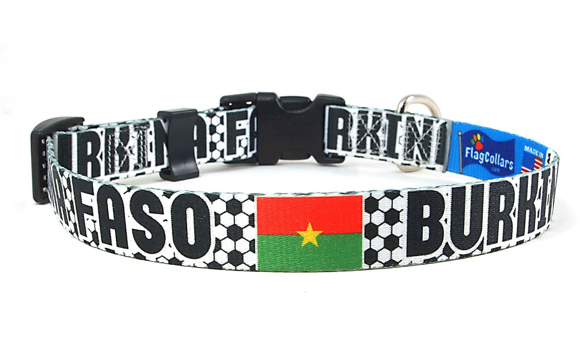 Burkina Faso Dog Collar for Soccer Fans  | Quick Release or Martingale Style