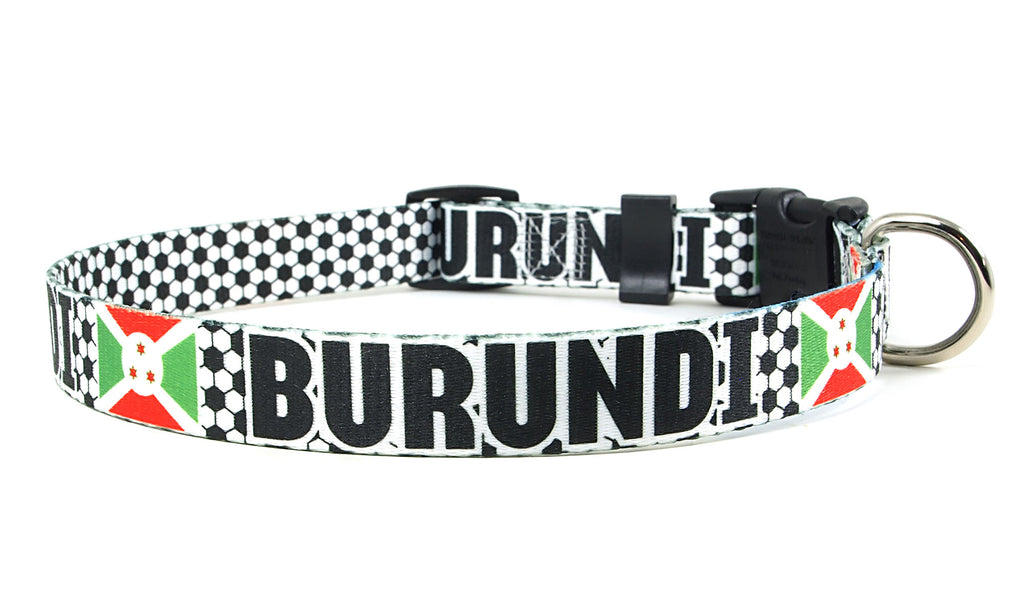 Burundi Dog Collar for Soccer Fans  | Quick Release or Martingale Style