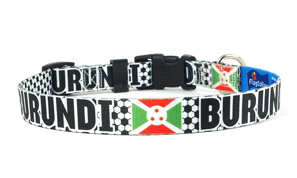 Burundi Dog Collar for Soccer Fans  | Quick Release or Martingale Style