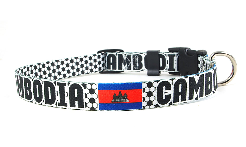 Cambodia Dog Collar for Soccer Fans  | Quick Release or Martingale Style