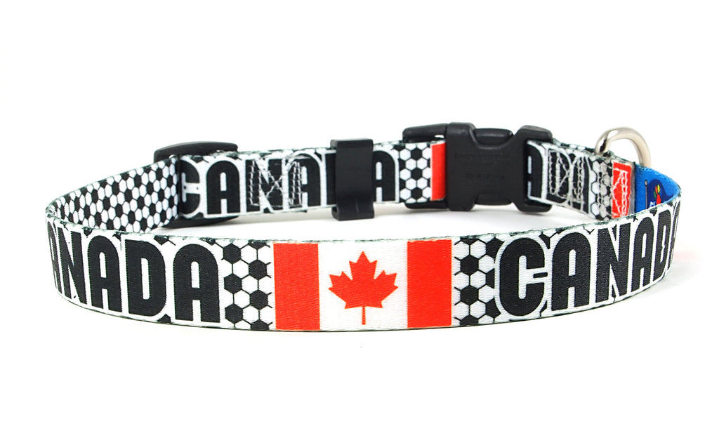 Canada Dog Collar for Soccer Fans  | Quick Release or Martingale Style
