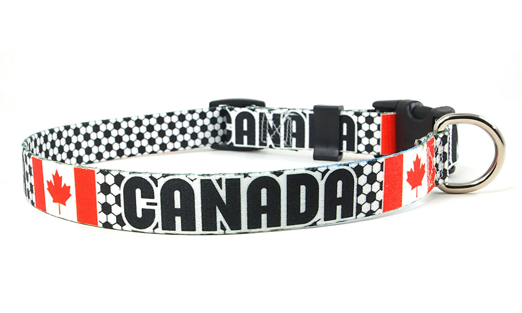 Canada Dog Collar for Soccer Fans  | Quick Release or Martingale Style