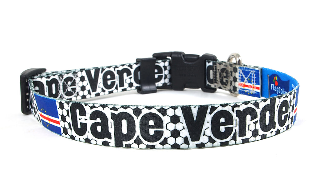 Cape Verde Dog Collar for Soccer Fans  | Quick Release or Martingale Style