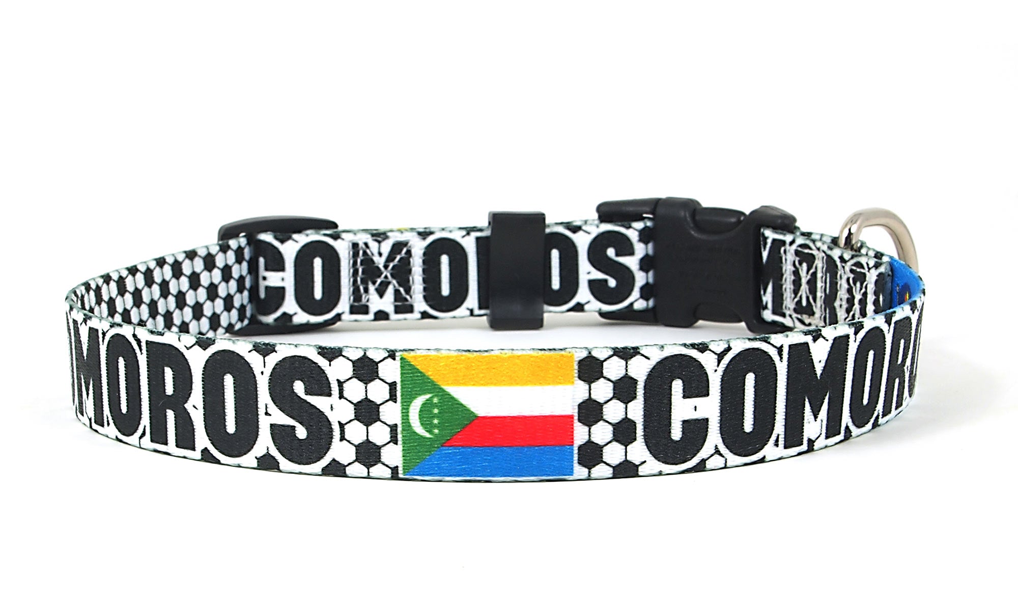 Comoros Dog Collar for Soccer Fans  | Quick Release or Martingale Style