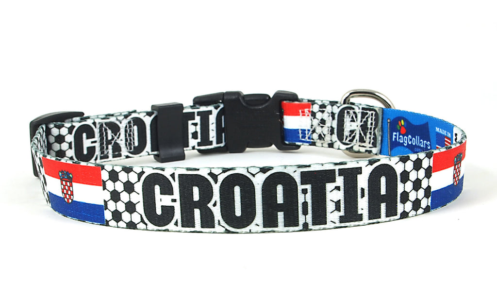 Croatia Dog Collar for Soccer Fans  | Quick Release or Martingale Style