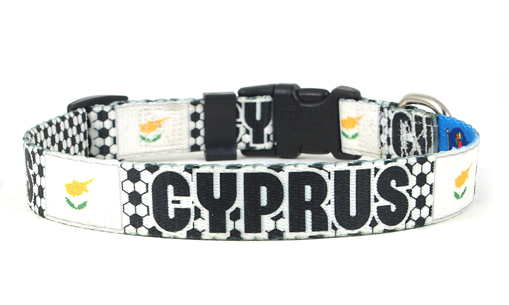 Cyprus Dog Collar for Soccer Fans  | Quick Release or Martingale Style