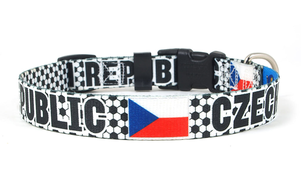 Czech Republic Dog Collar for Soccer Fans  | Quick Release or Martingale Style