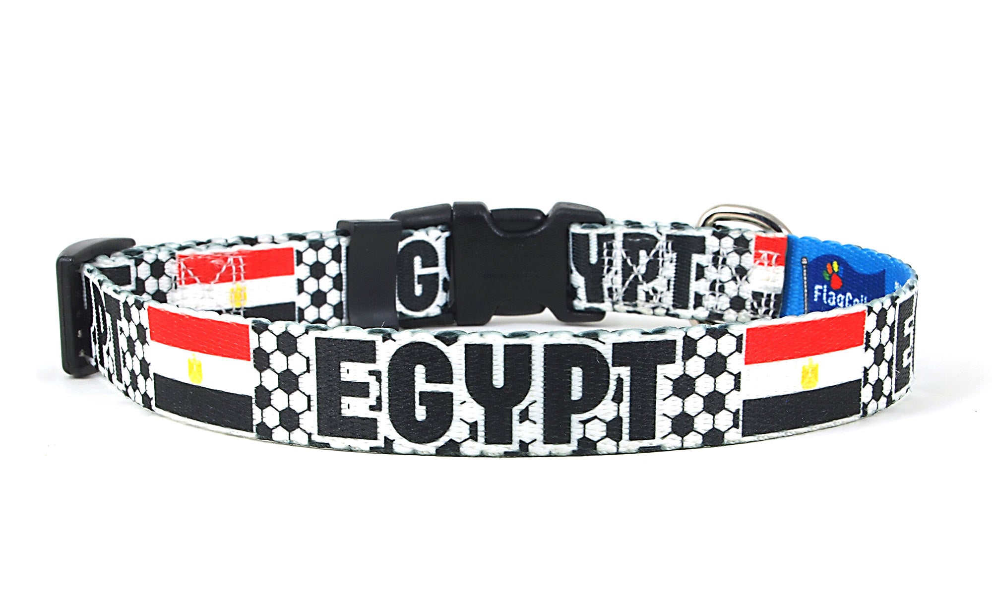 Egypt Dog Collar for Soccer Fans | Black or Pink | Quick Release or Martingale Style | Made in NJ, USA