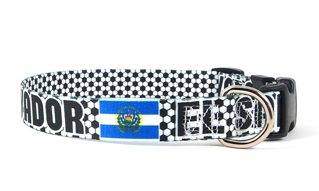 El Salvador Dog Collar for Soccer Fans  | Quick Release or Martingale Style