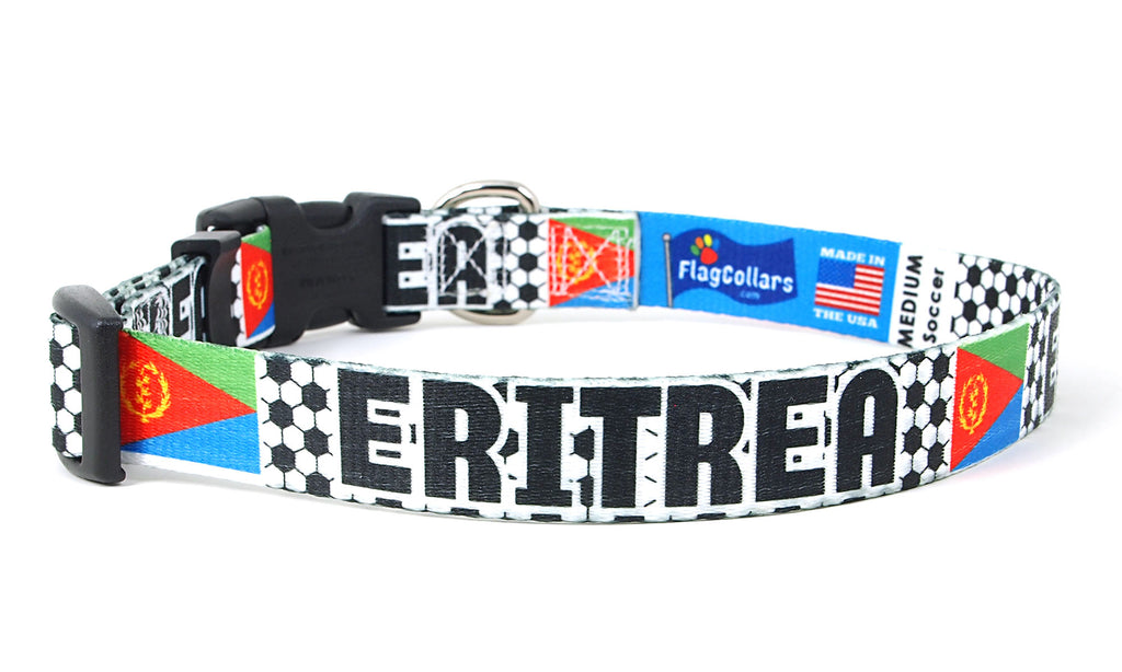 Eritrea Dog Collar for Soccer Fans  | Quick Release or Martingale Style