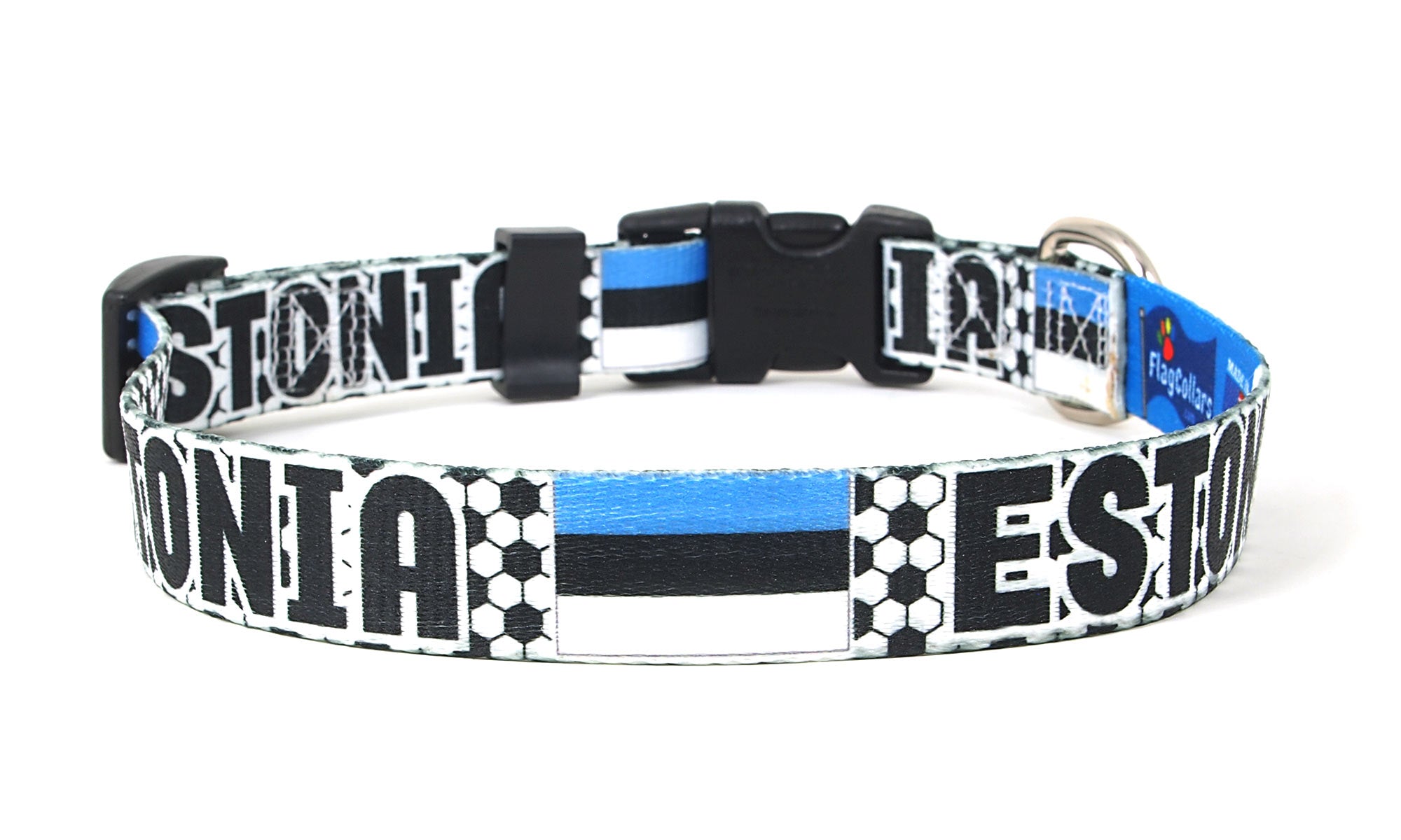 Estonia Dog Collar for Soccer Fans  | Quick Release or Martingale Style