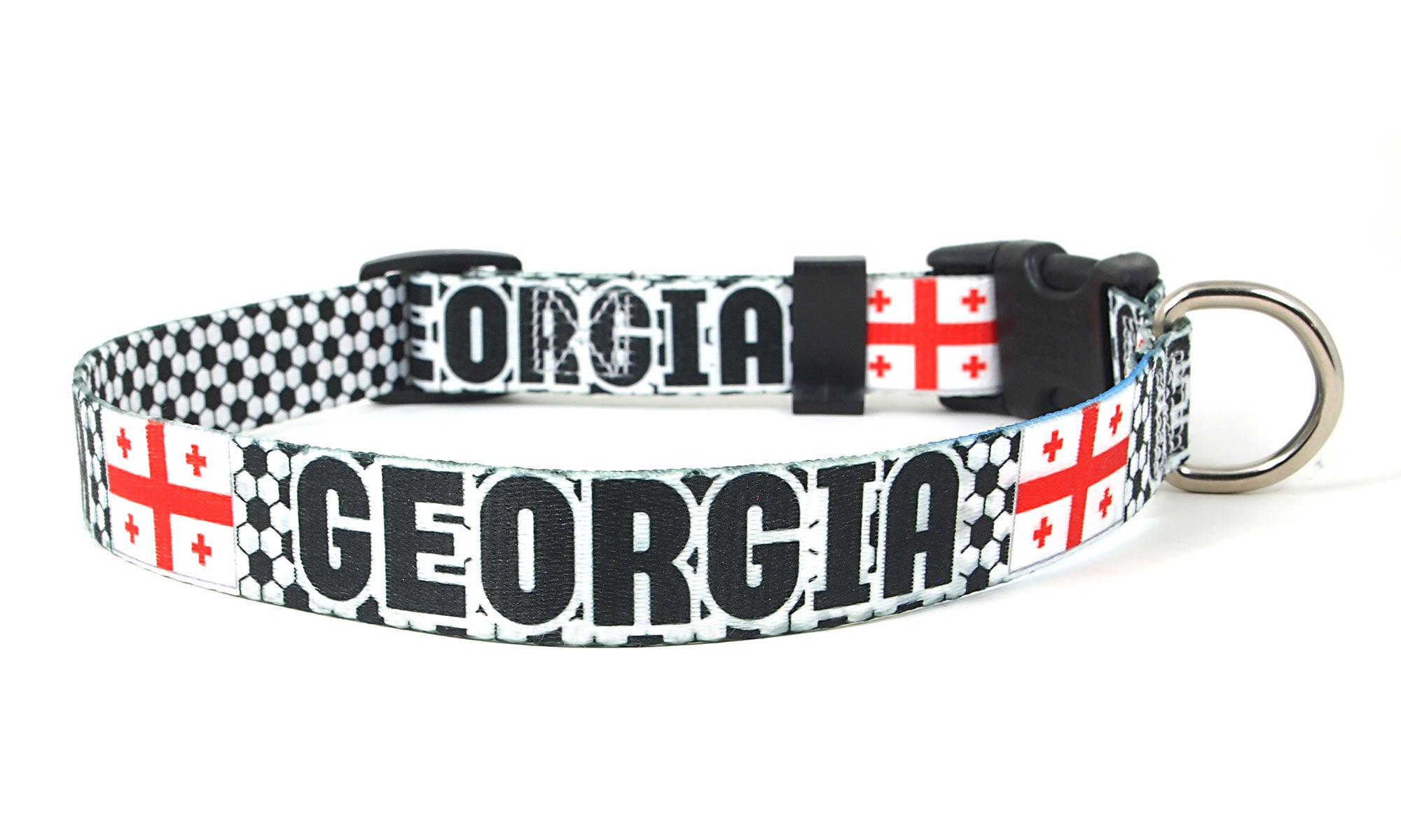 Georgia Dog Collar for Soccer Fans | Black or Pink | Quick Release or Martingale Style | Made in NJ, USA