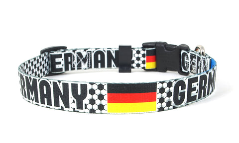 Germany Dog Collar for Soccer Fans | Black or Pink | Quick Release or Martingale Style | Made in NJ, USA