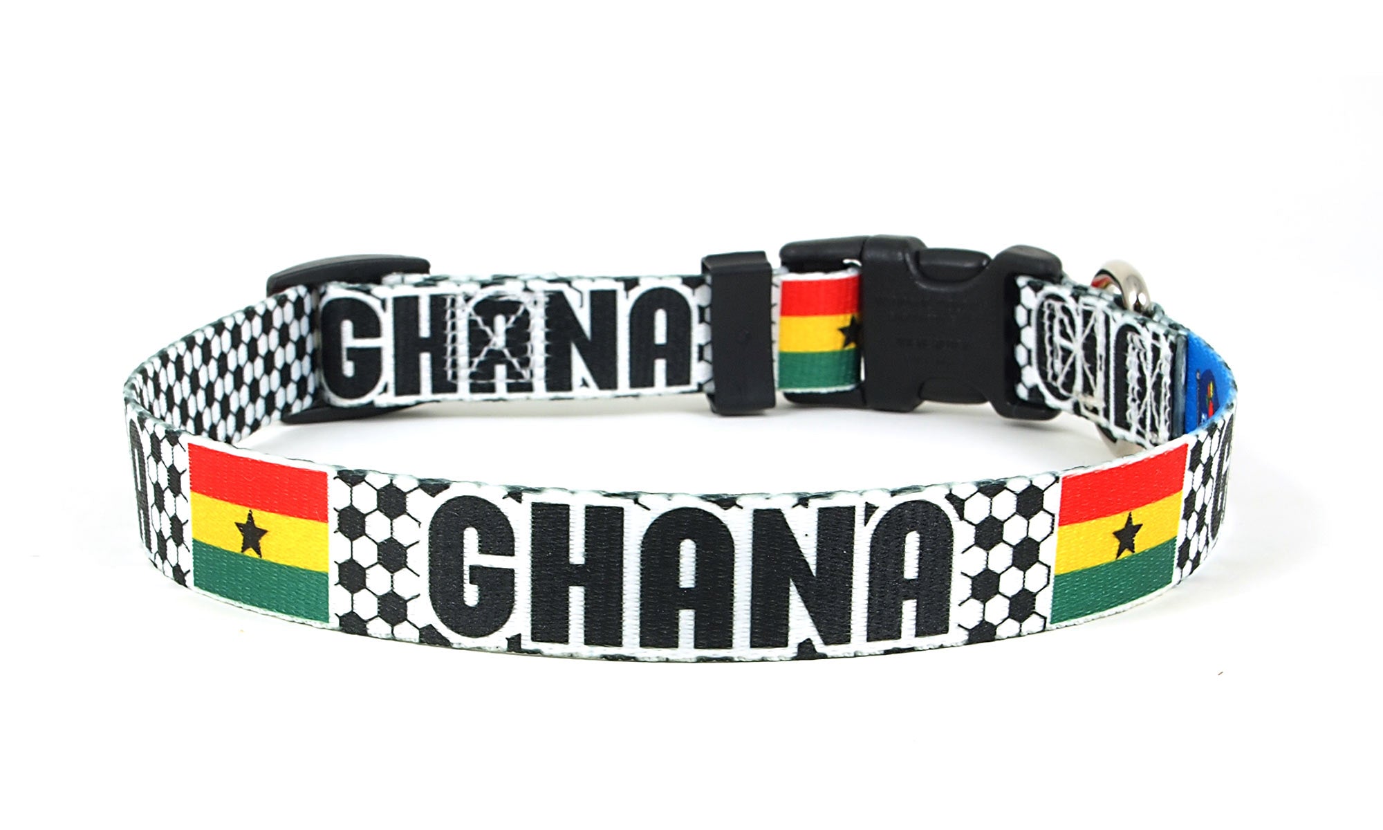 Ghana Dog Collar for Soccer Fans | Black or Pink | Quick Release or Martingale Style | Made in NJ, USA
