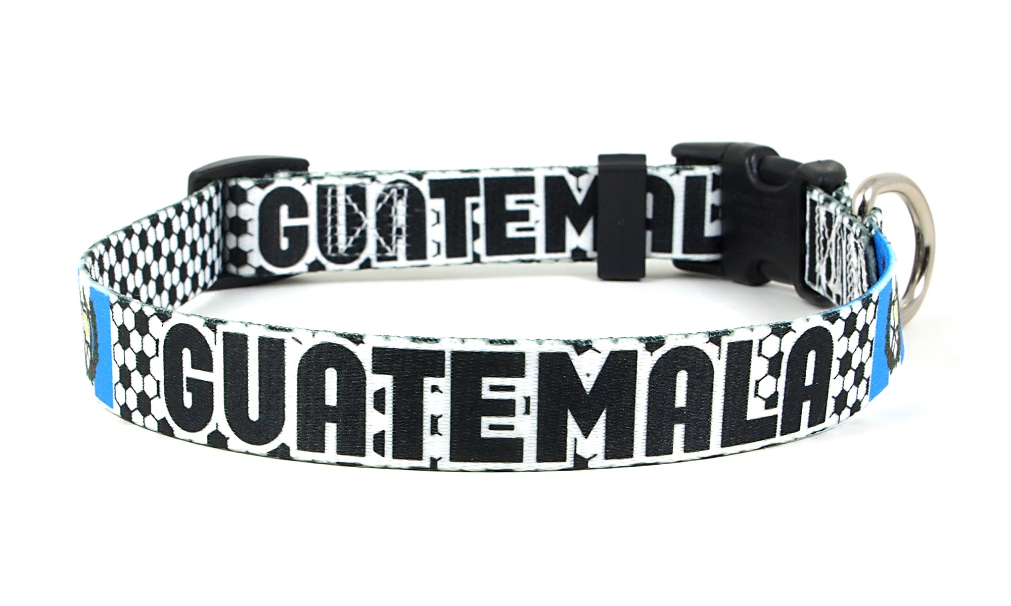 Guatemala Dog Collar for Soccer Fans | Black or Pink | Quick Release or Martingale Style | Made in NJ, USA