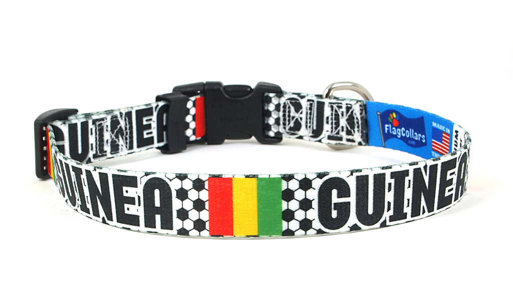 Guinea Dog Collar for Soccer Fans  | Quick Release or Martingale Style